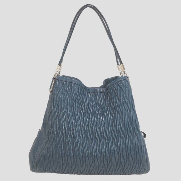 Coach 2013 Teal Madison Phoebe Gathered Twist Leather Shoulder Bag  No. 26257 - Picture 2 of 14